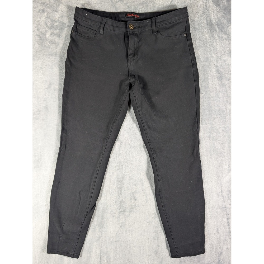Sapphire Red Women's Large Black Skinny Pants Mid Rise Stretch Casual Trousers